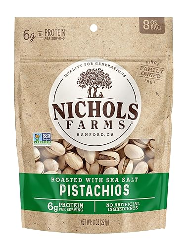 Vista 22 de Nichols Farms Pistachos cultivados en California, InShell, paquetes de aperitivos ricos en nutrientes, ajo tostado, 2 libras