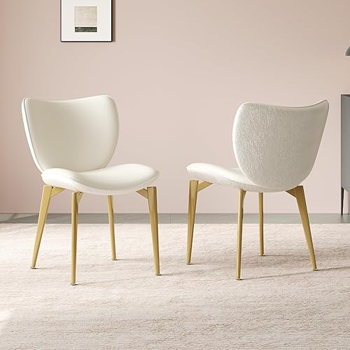 Miniatura 19 de Juego de 2 sillas de comedor, silla auxiliar tapizada con patas curvadas de madera maciza, sillas decorativas de lino modernas para comedor y Estilo