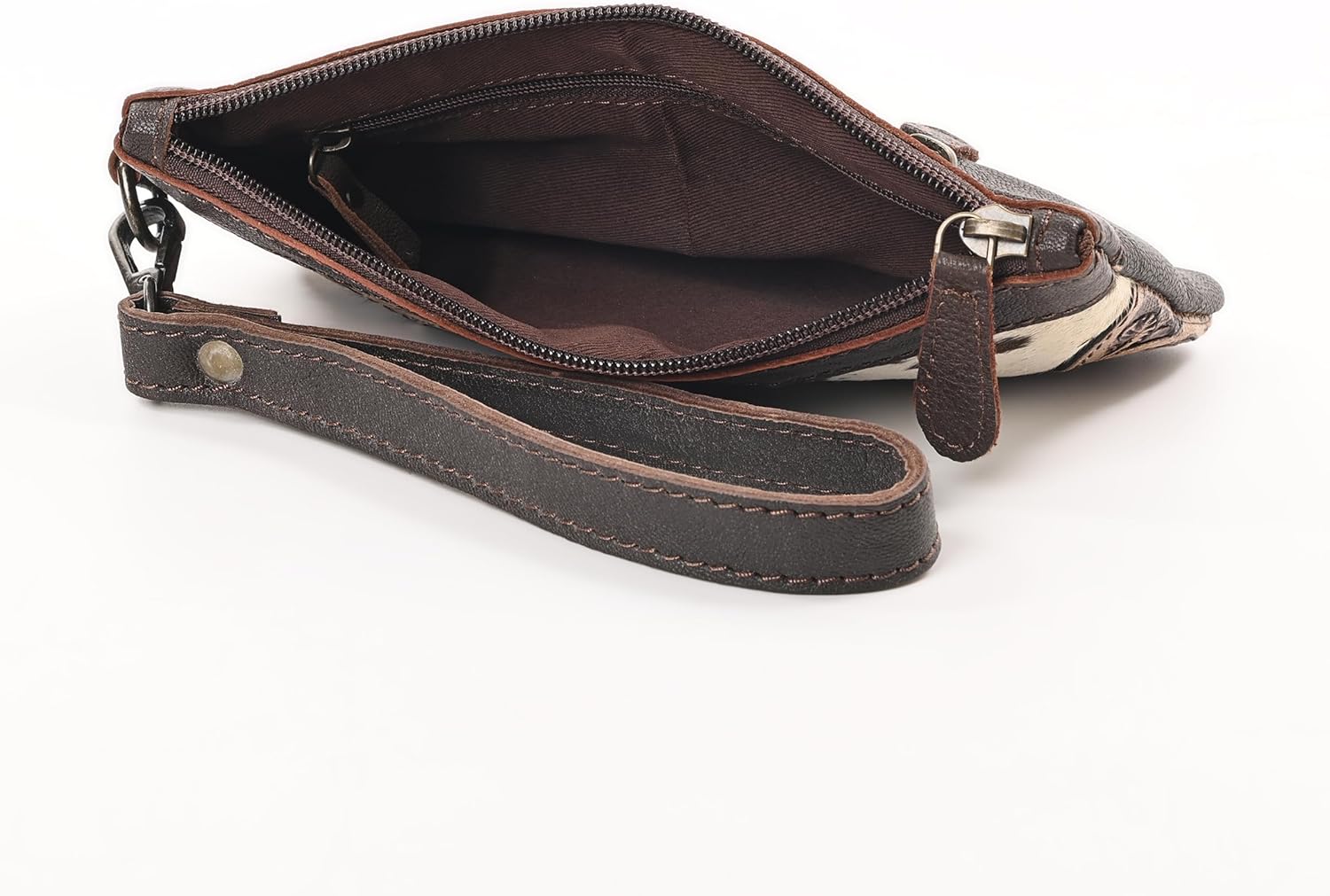 Merbaa Women Hand tooled Natural Cowhide Leather hand Clutch| Hand Bag | Purse| Coin Pouch Bag - Image 5