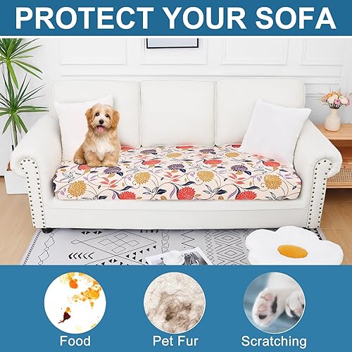 Miniatura 134 de Smiry Fundas de cojín de sofá con estampado, fundas de sofá elásticas y suaves para sofá, funda de sofá antideslizante lavable protector de muebles