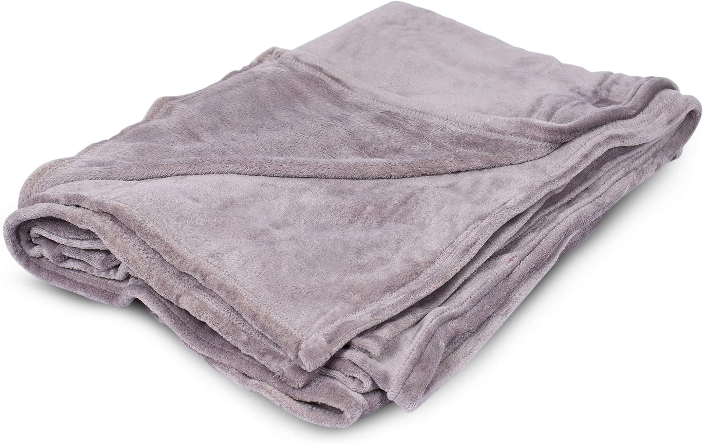 BIRDROCK HOME Internet's Best Plush Throw Blankets | Ultra Soft Couch Blanket | Light Weight Sofa Throw | 100% Microfiber Polyester | Easy Travel | Twin Bed | 230 CM x 165 CM (Grey)
