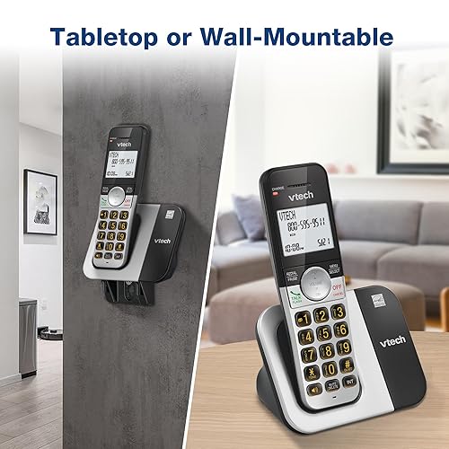 Miniatura 7 de VTech Teléfono inalámbrico con pantalla grande y botones grandes, DECT 6.0 con identificador de llamadas/llamada en espera, altavoz dúplex completo