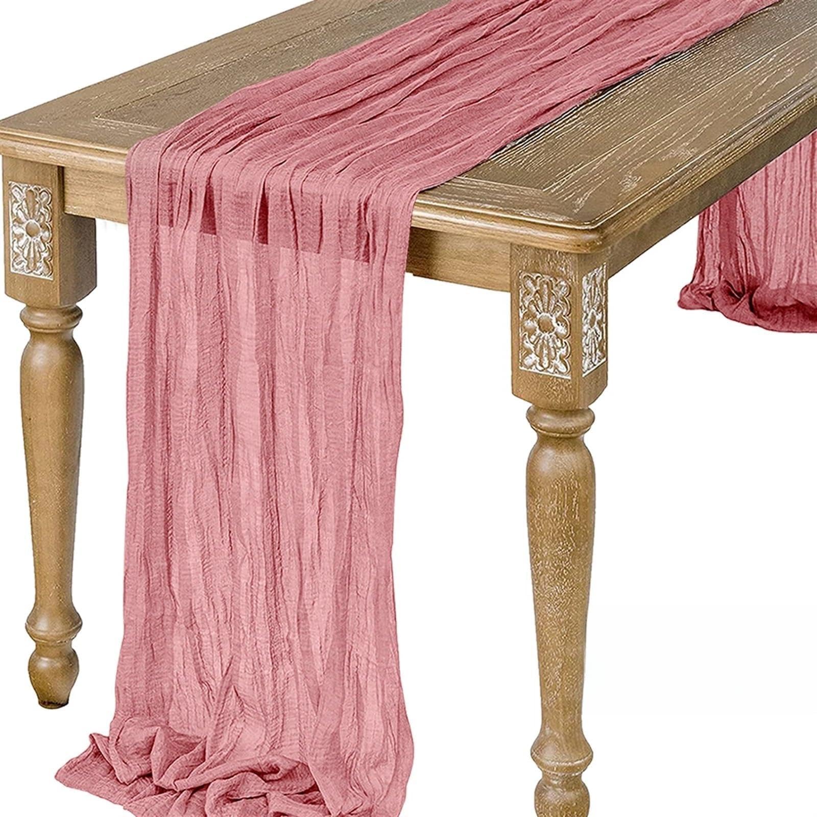 Elegancki i luksusowy Półprzezroczysty bieżnik z gazy, serwetka, szałwia, nakrycie stołu, jadalnia, Dekoracja domu ślubna, bankiety, łuki, wystrój retro boho Prezenty świąteczne(14,90x340cm)
