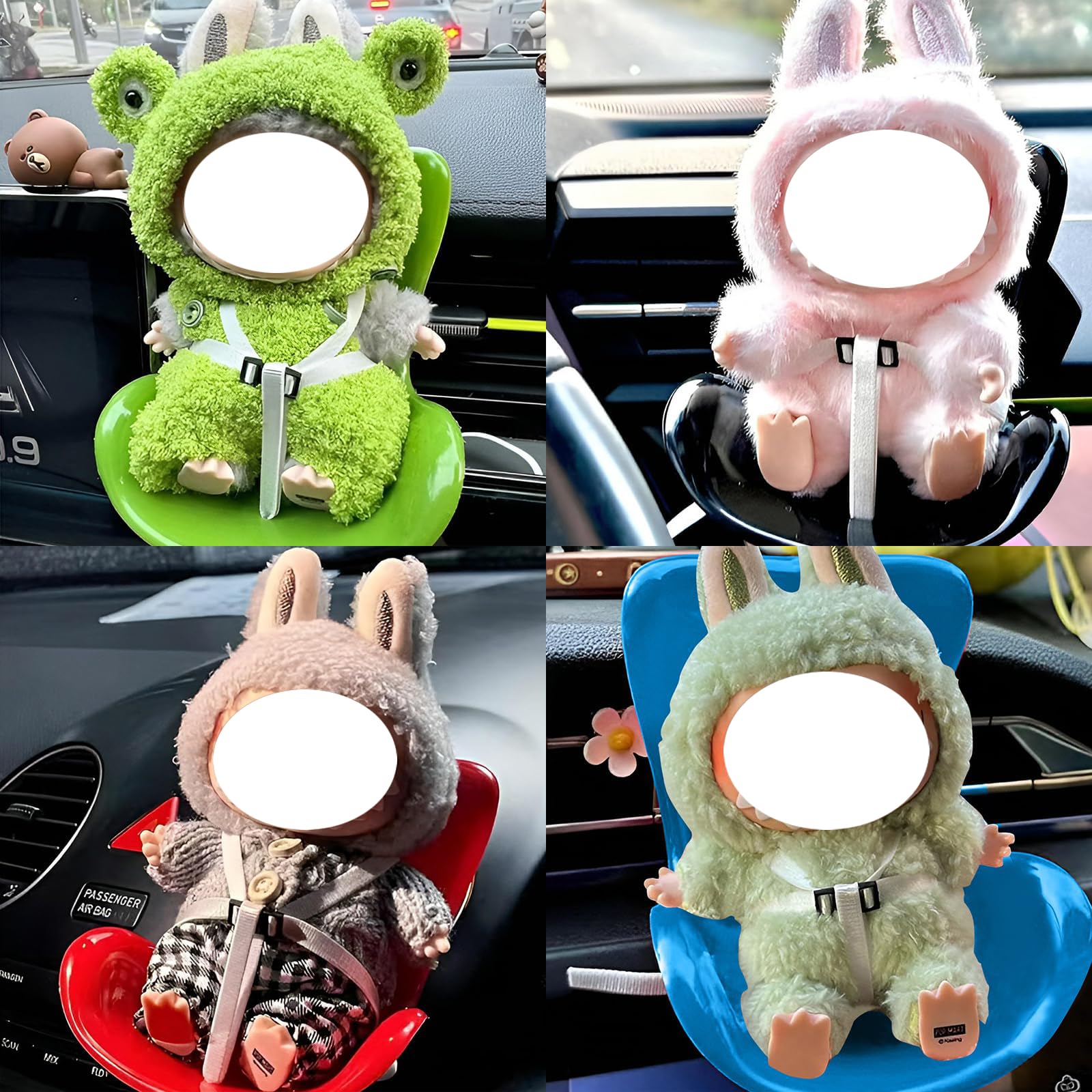 Car Seat for La bu bu Dolls 10-17cm, Car Decoration Chair with Air Vent Clip, Doll Accessories Sofa Seat Suitable for Fans Dolls Collectors Display