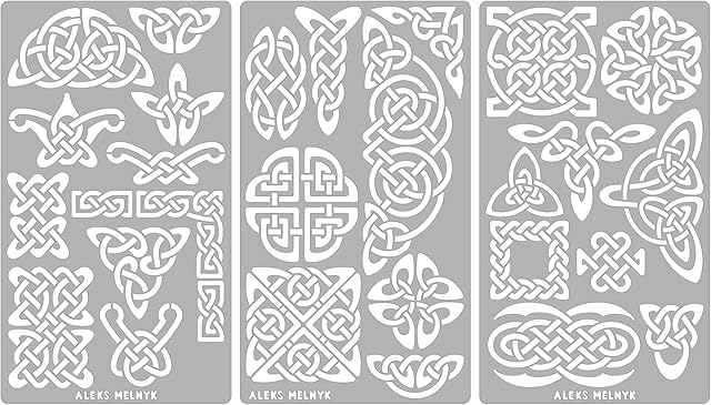 Aleks Melnyk #37 Pyrography Stencils, Celtic Metal Patterns, Wicca Stencil, Celtic Knot Stencils, Viking Stencils, Wood Burning Templates, Wood Carving Stencils