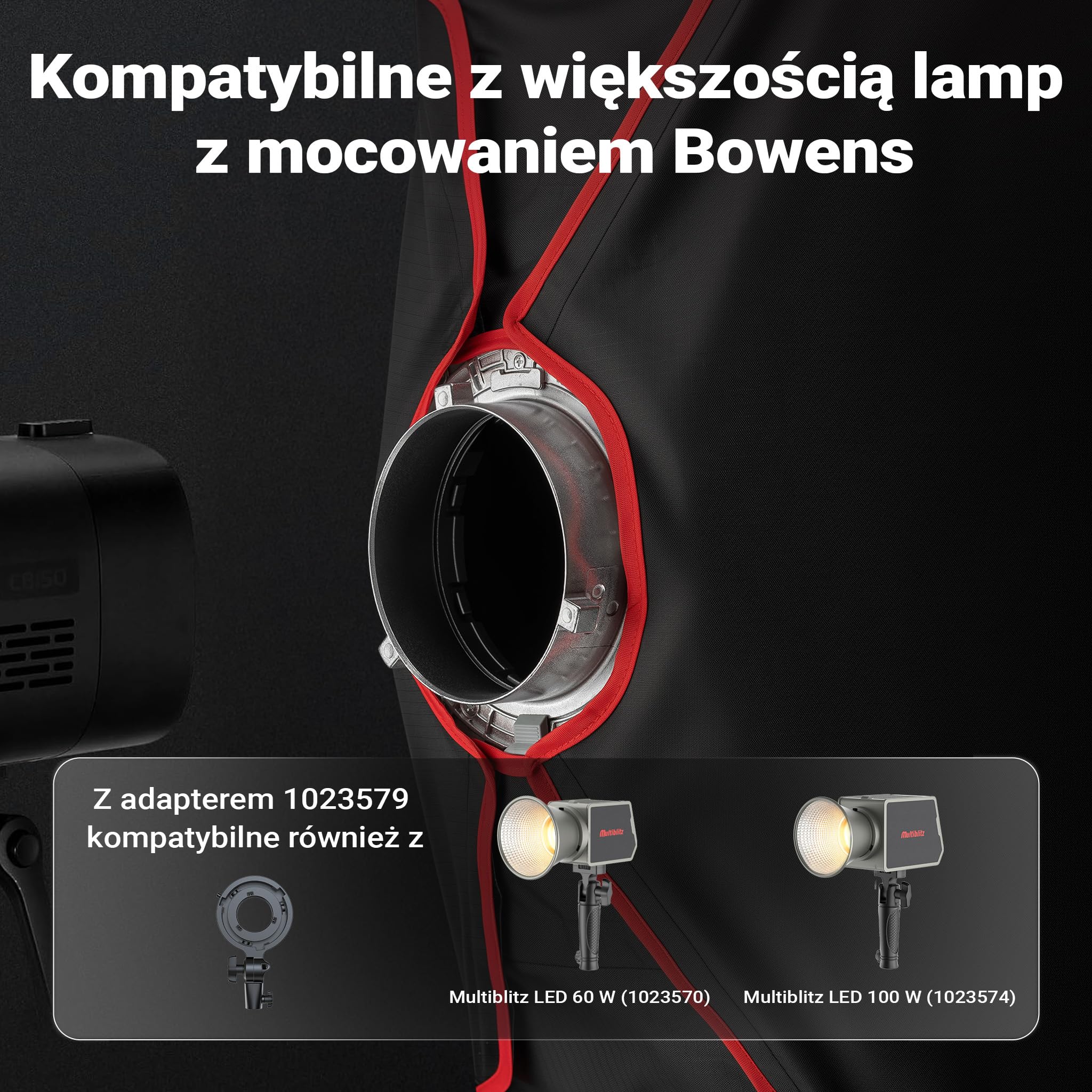 Multiblitz Softbox SF-30x120 Bowens z siatką i dyfuzorami, modyfikator światła do lamp studyjnych i stałego oświetlenia LED, dyfuzor światła do fotografii portretowej i oświetlenia wideo