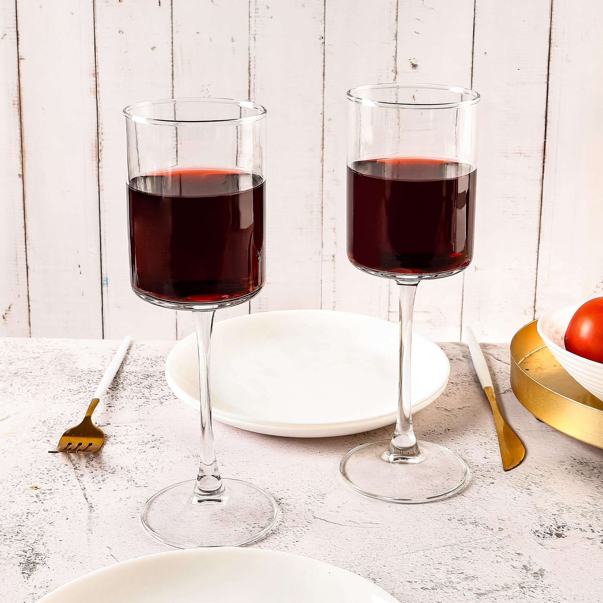 YANGNAY Juego de 12 copas de vino tinto transparente, gran capacidad de 9.5 onzas