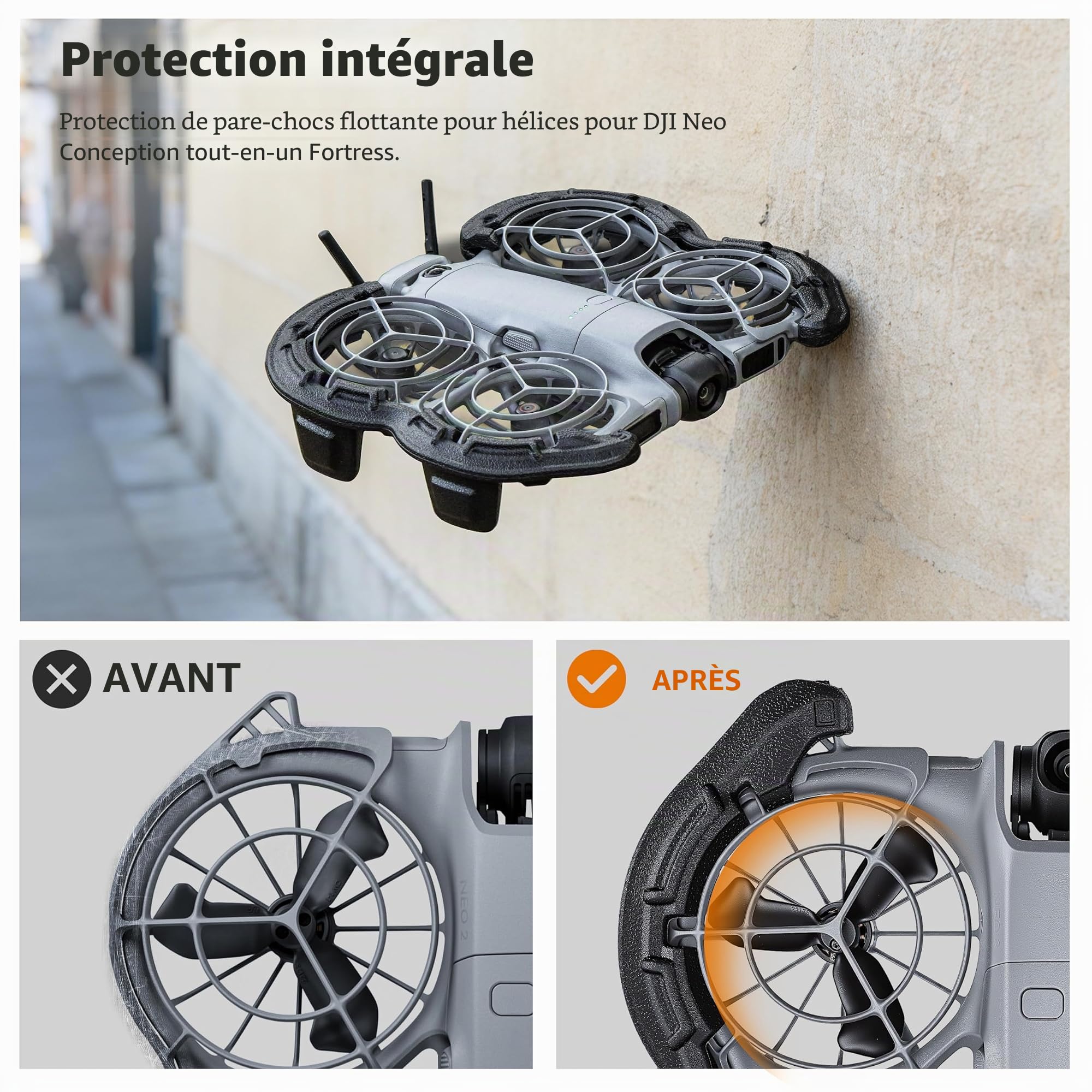 STARTRC Protège-hélice Neo 2 - Protection d'hélice EVA pour DJI Neo 2 - Couvercle d'augmentation de la hauteur pour DJI Neo 2 drone (noir)