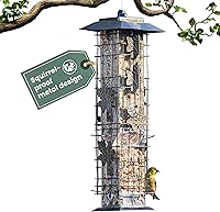 Perky-Pet 336-1SR Squirrel-Be-Gone Squirrel-Proof Bird Feeder - 2LB Capacity, Weight-Activated Perches, Rustic Outdoor Design