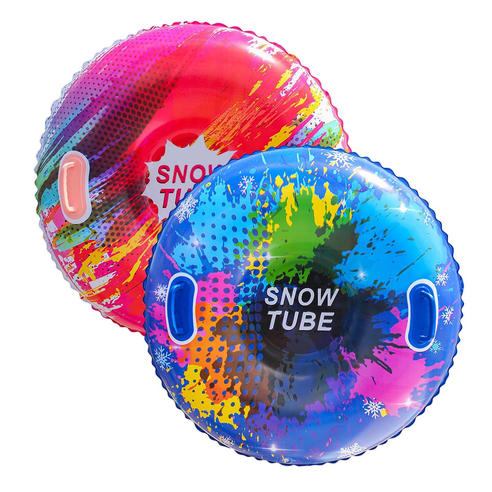 Tube Neige Gonflable | Luge neiges Gonflable Robuste | Luge neiges gonflables Portable avec poignées | Neige Cercle Ski d'hiver Plein air résistants l'usure pour Enfant et Adultes