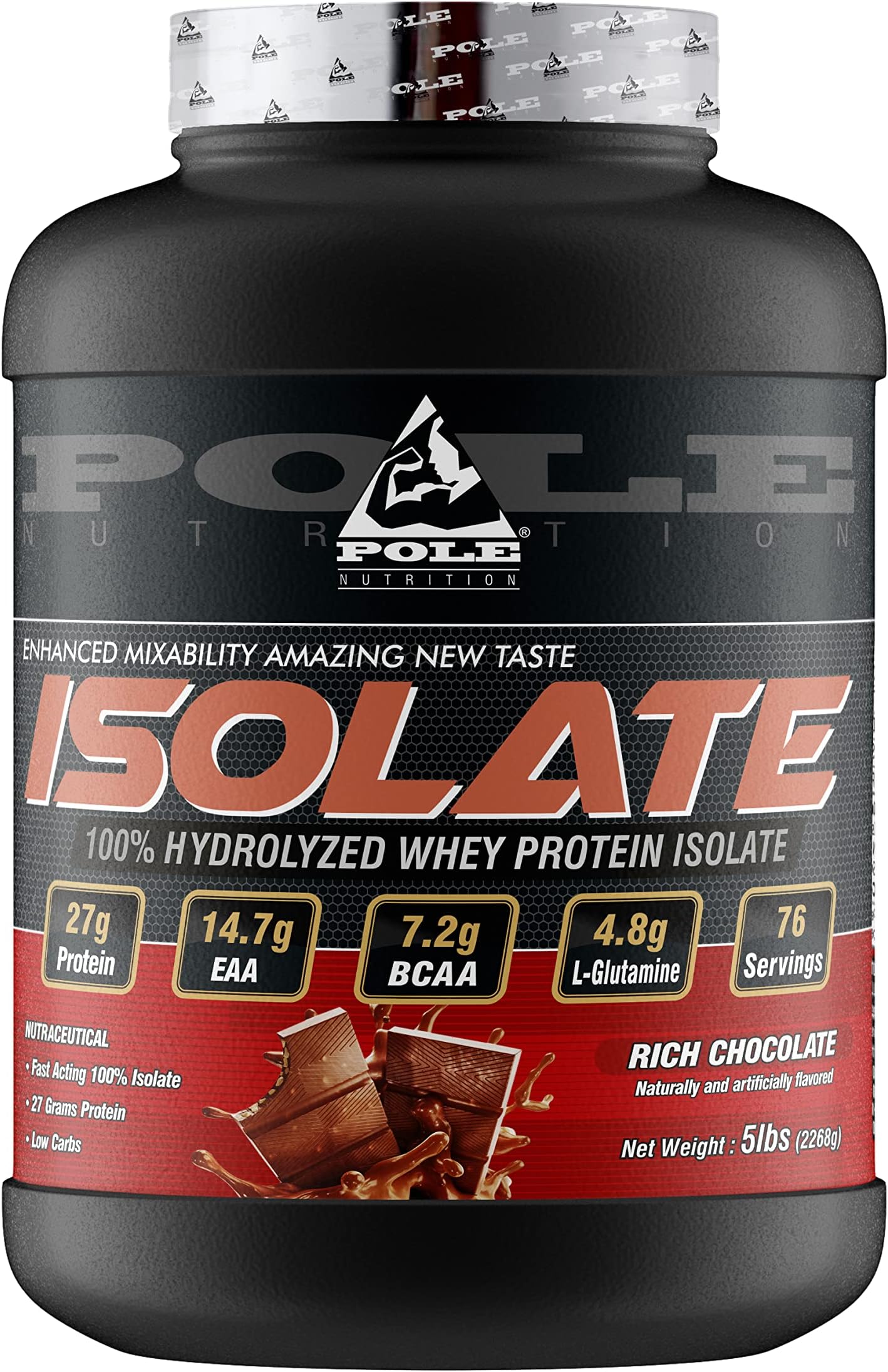 Pole Nutrition Isolate Protein 5Lbs (5 Lbs, Rich Chocolate, 76 Serving)
