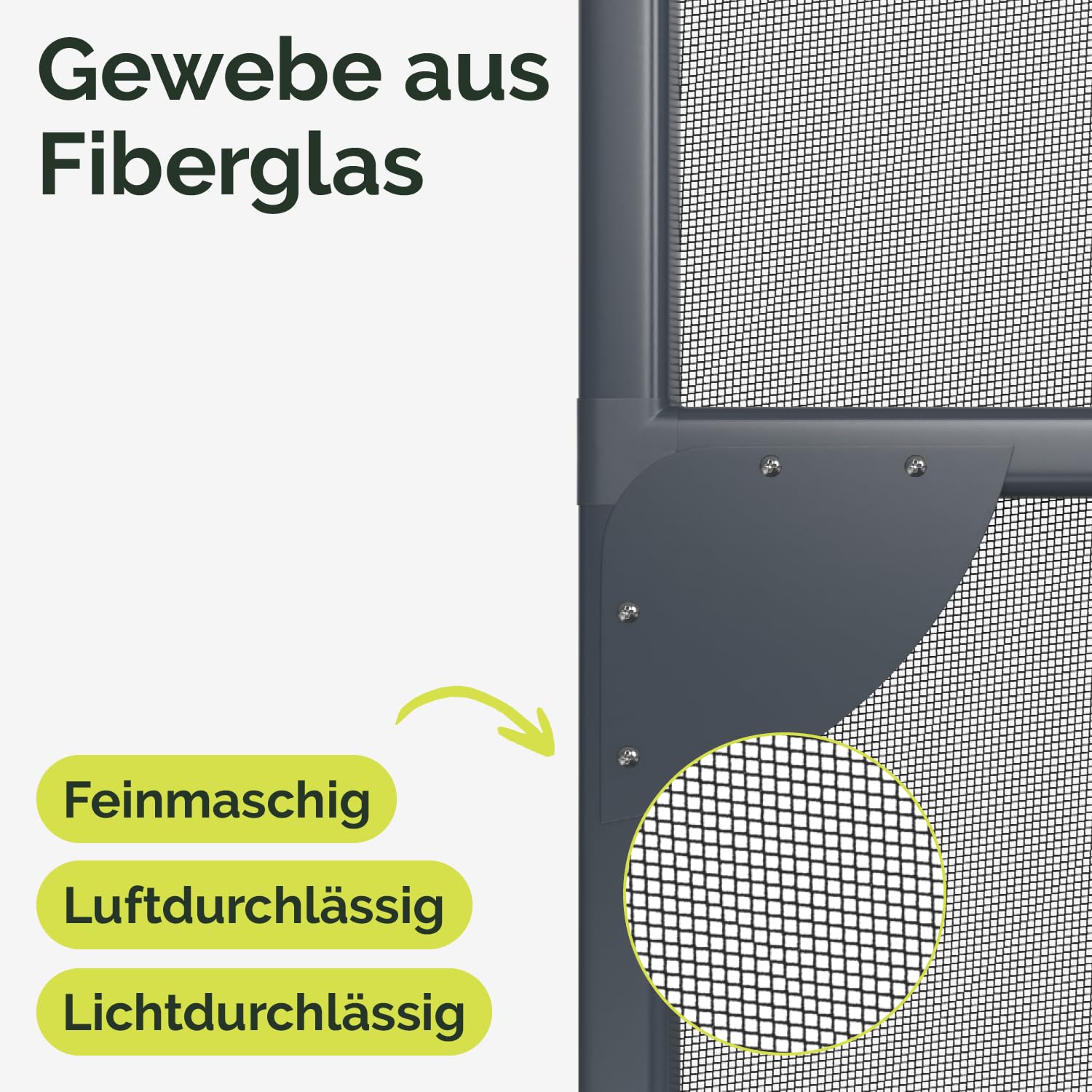 Nematek Fliegengitter Tür Light - Fliegengitter Tür mit Rahmen in anthrazit - schmale Fliegengittertür inkl. selbstklebender Bürstendichtung- Insektenschutz Balkontür Bausatz für max. 100 x 215