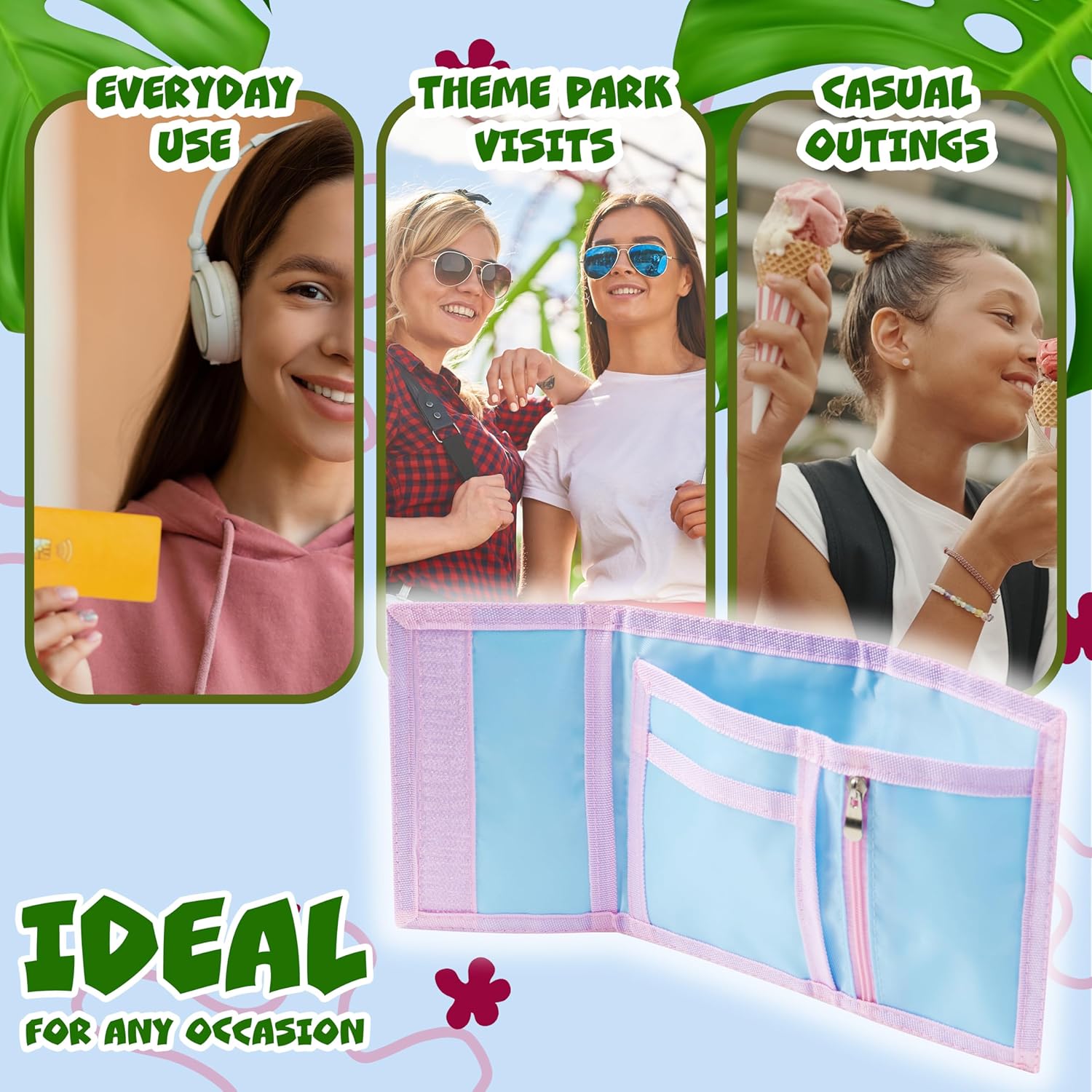 Disney Stitch Kids Wallet and Keyring Gift Set Cute Trifold Wallet with Coin Purse Card Slots and Keychain Stitch Gifts (Blue Stitch) - Image 3