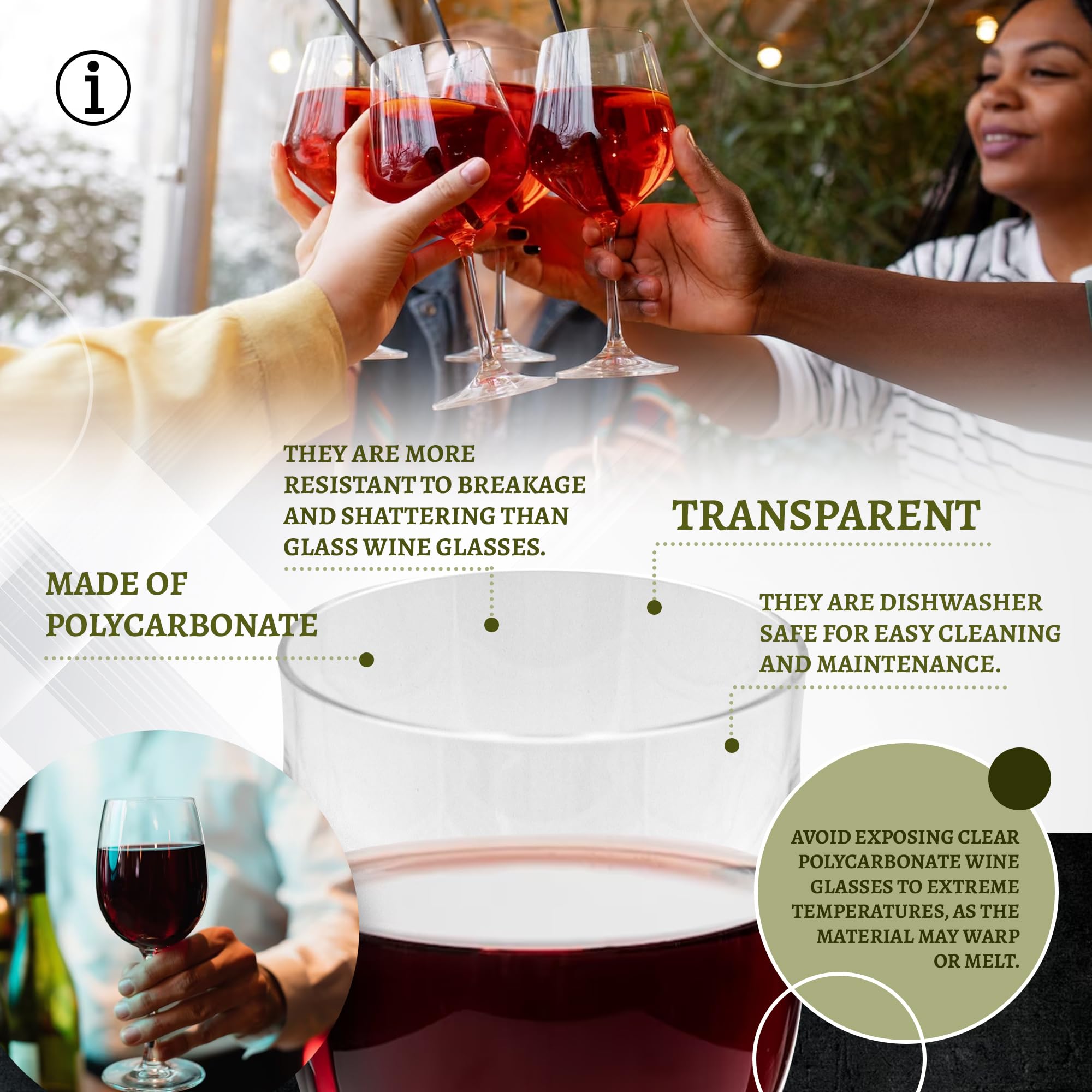 DOJA Barcelona | Verre en Plastique Incassable 30CL | Pack de 12 | Polycarbonate Transparent Réutilisable | Gobelet pour Eau | 170,3 x 78 x 3mm