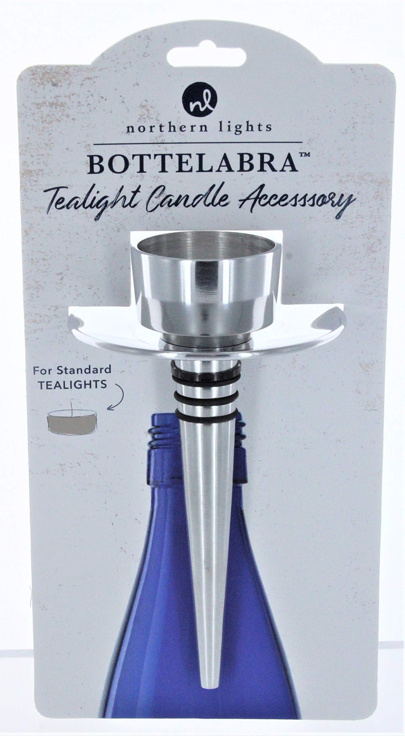 Northern Lights Candles Bottelabra Tealight Holder, Pewter