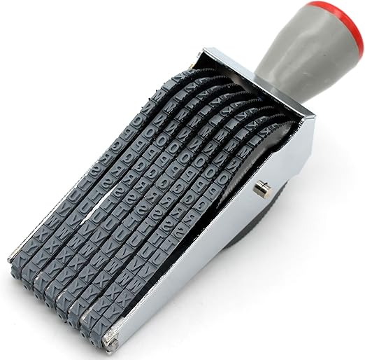 Tampon encreur en caoutchouc à 8 chiffres avec chiffres de l'alphabet