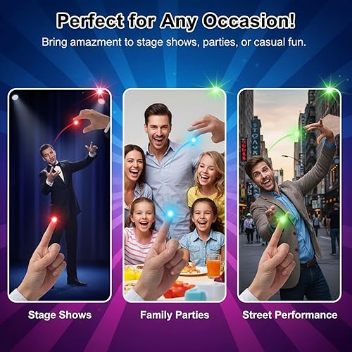 Miniatura 18 de D'lite – Juego de 2 luces mágicas ultra-brillantes, sorprendentes y originales para pulgares, para trucos mágicos fáciles a corta distancia