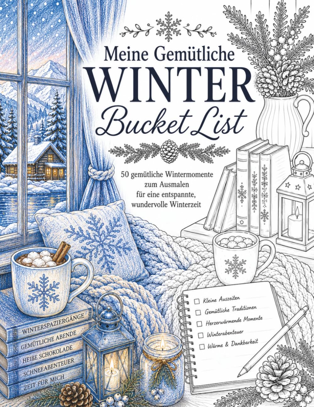 Meine gemütliche Winter Bucket List: 50 zauberhafte Wintermomente zum Ausmalen - Hygge, Winterzauber, verschneite Landschaften & kleine Auszeiten (Die ... zum Entspannen, Abschalten und Genießen)