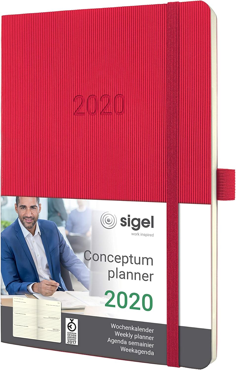 SIGEL C2034 Weekly Diary 2020, Approx. A5, red, softcover - Conceptum