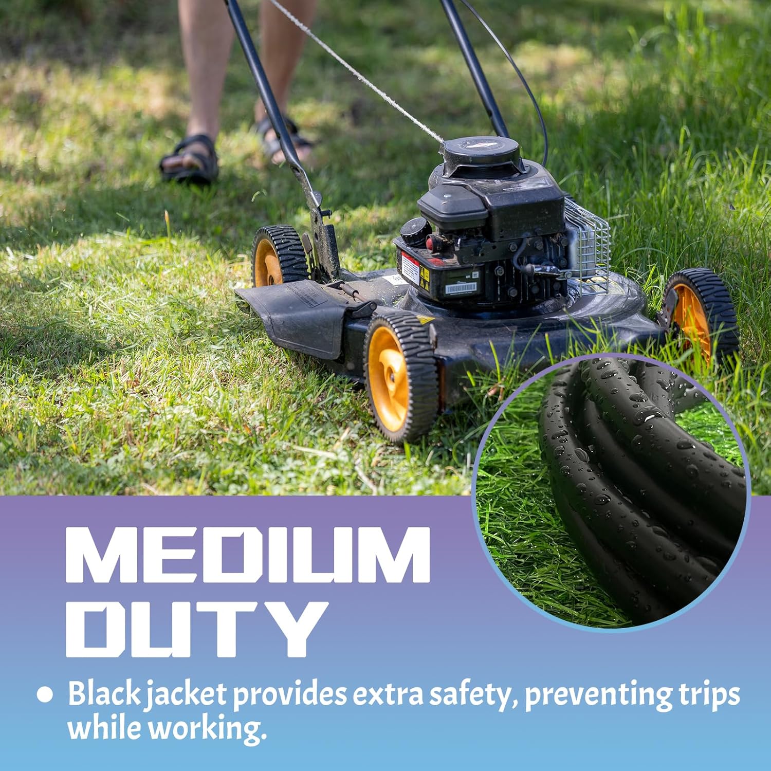 Indoor Outdoor Extension Cord 100 FT, 16/3 SJTW Weatherproof Black Electrical Cords, 10 AMP Heavy Duty 3 Prong Power Cable Great for Garden, Landscaping & Holiday Decorations