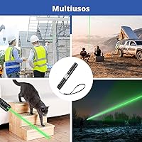 Vista 7 de Puntero láser verde de alta potencia, haz láser recargable de largo alcance, carga USB, para senderismo, presentaciones y uso al aire libre