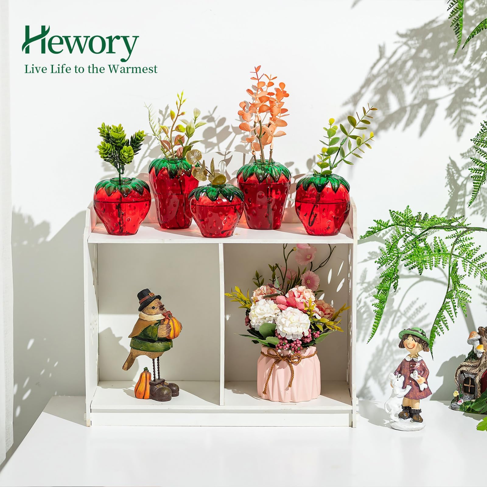 Amazon.co.jp: Hewory かわいいガラスストロベリー花瓶:植物用伝播花瓶