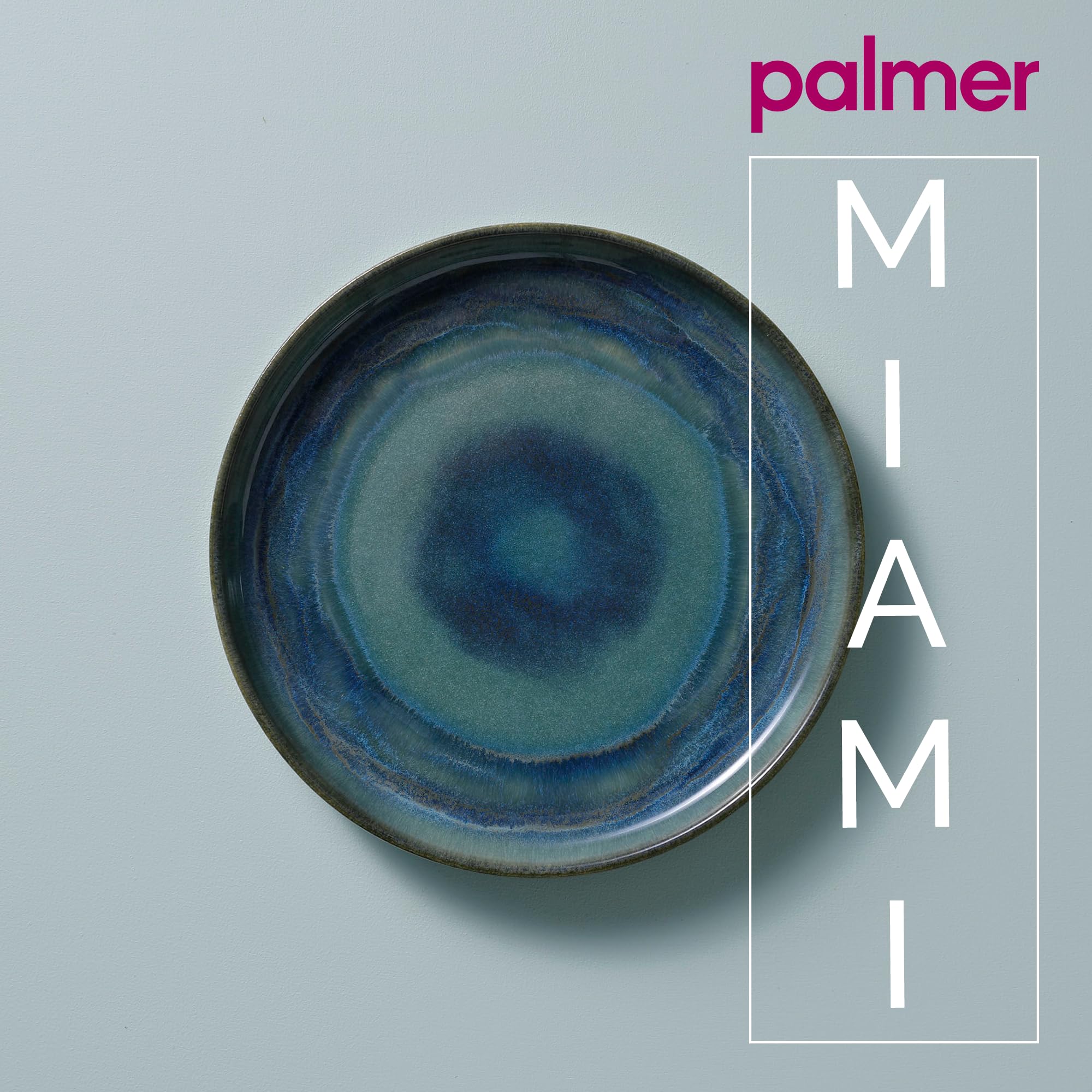 Palmer Miami Teller-Set – 2 Flache Teller Aus Steinzeug, 22 Cm, Ofen-, Mikrowellen- & Spülmaschinenfest