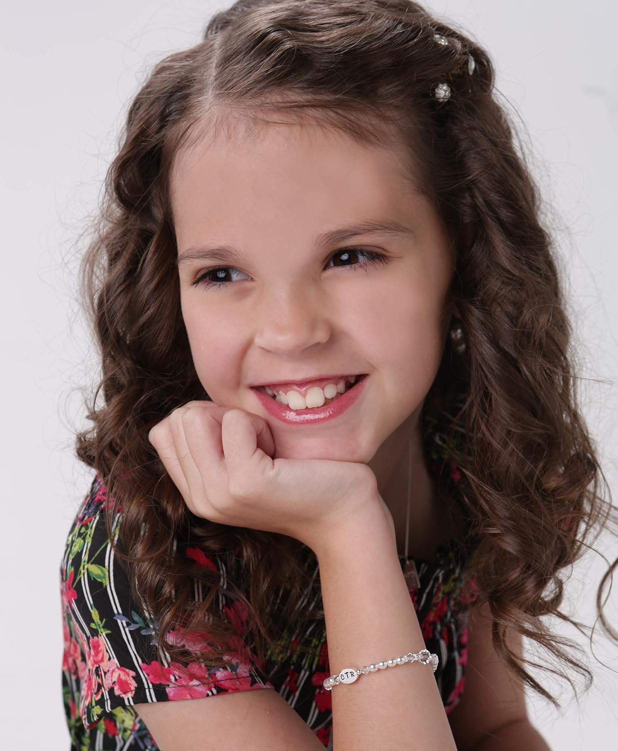 Cherished Moments .925 Sterling Silver Child's CTR Bracelet or Necklace for Girls with Simulated Pearls and Crystals (5-12 years)