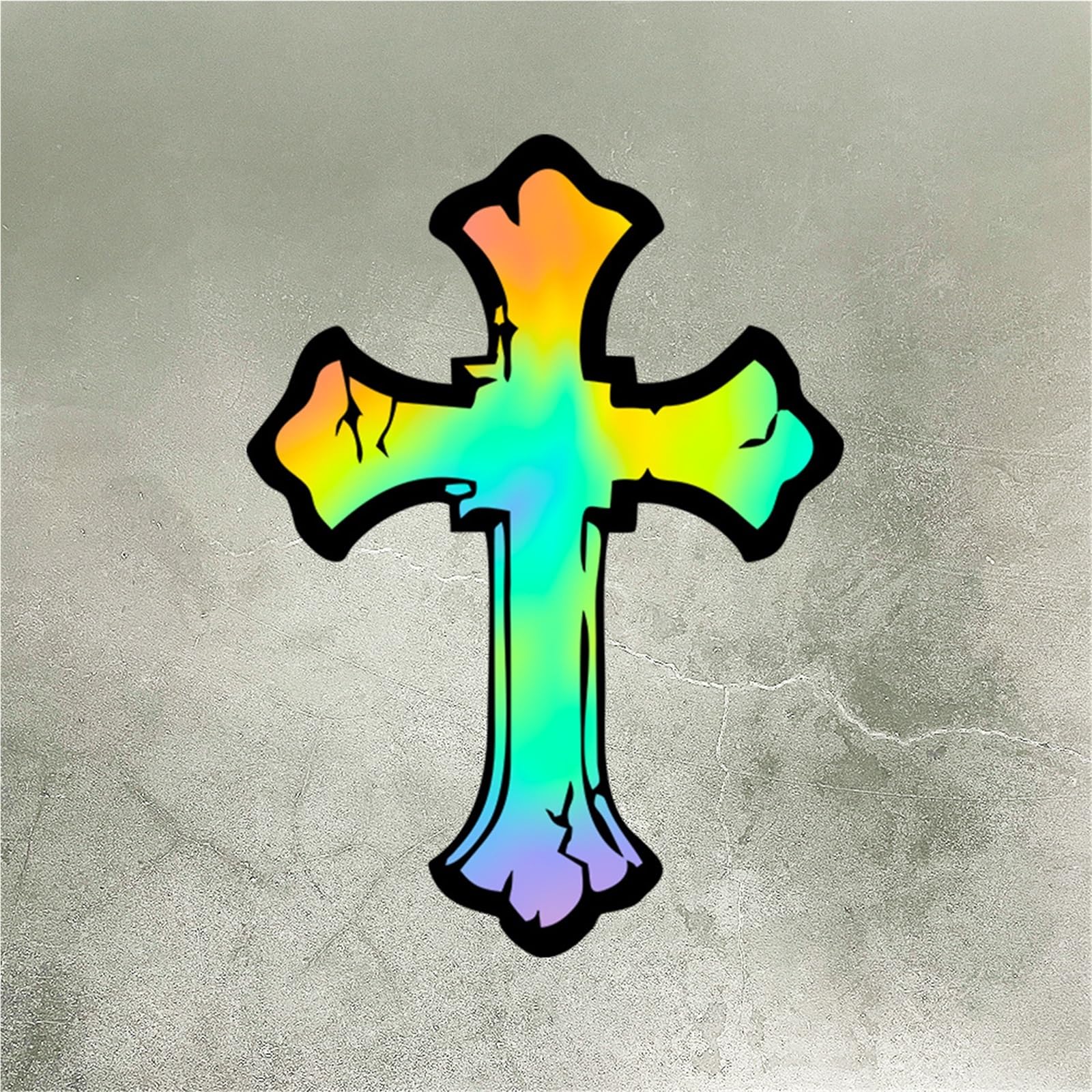 1pc Fashion Cross Waterproof Sticker Universal Decorative Decal for Motorcycle Helmet, Fuel Tank Body