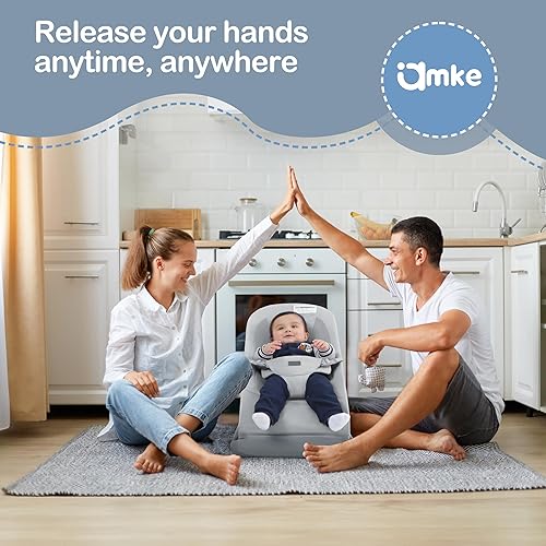 Miniatura 7 de AMKE CooCon - Bouncer para bebé, asiento ergonómico para bebés con 3 posiciones reclinables, asiento de gorila portátil para recién nacido, diseño