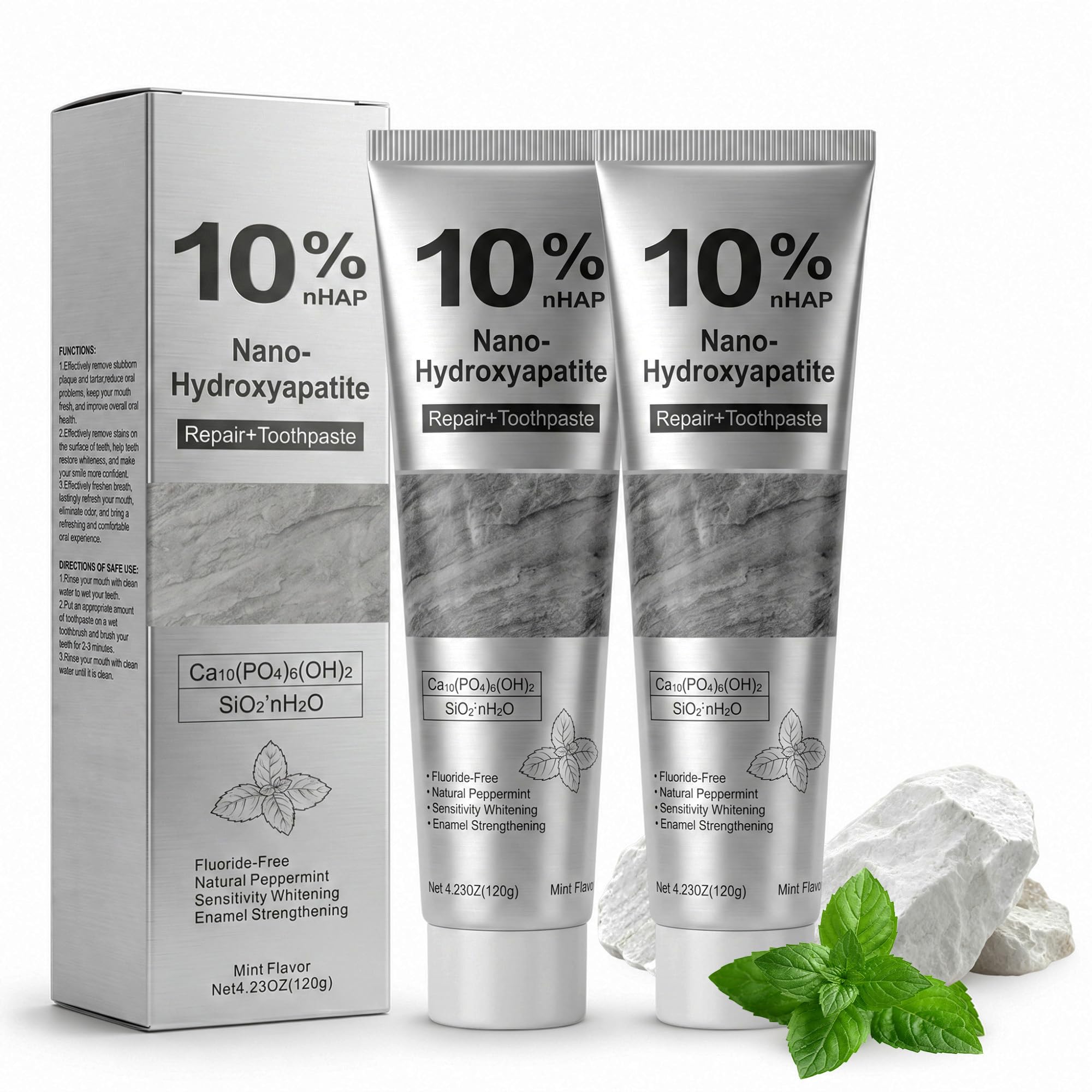 PXHADSMIER 10% Nano Hydroxyapatite Toothpaste 2-Pack