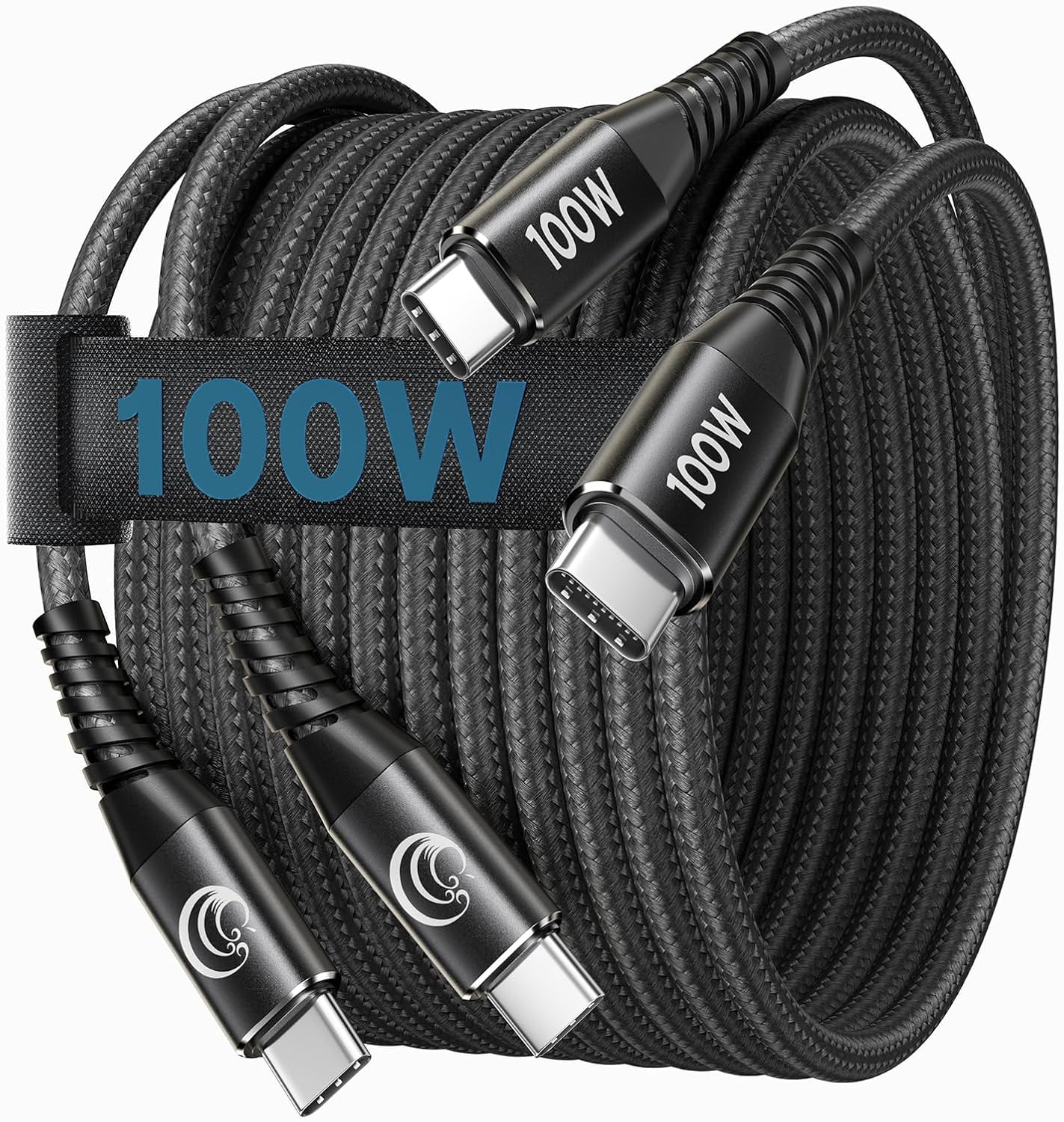 Cavo USB C USB C 2M, 2Pezzi Cavo USB Type-C 100W, PD Cavo Ricarica Rapida Type C 5A Nylon Cavo TypeC to TypeC per iPhone 17 15 16 Pro Max/Plus iPad Pro/Air MacBook Samsung Galaxy S24 S25