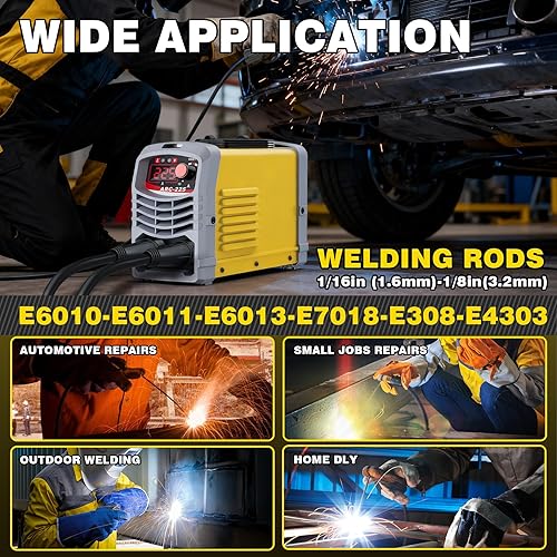 Miniatura 3 de 225Amp Stick Welder, Welder Machine, Portable Welding Machine, 110V Inverter Welder, with Synergic Control, IGBT, Digital Display,Hot Start, Arc