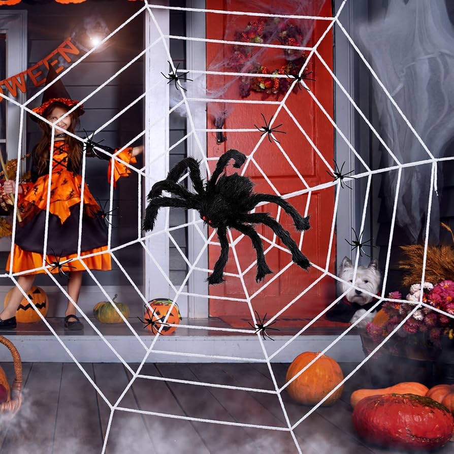 Amazon | 360cm蜘蛛の巣 クモの巣 ハロウィン飾りリアル感 怖い