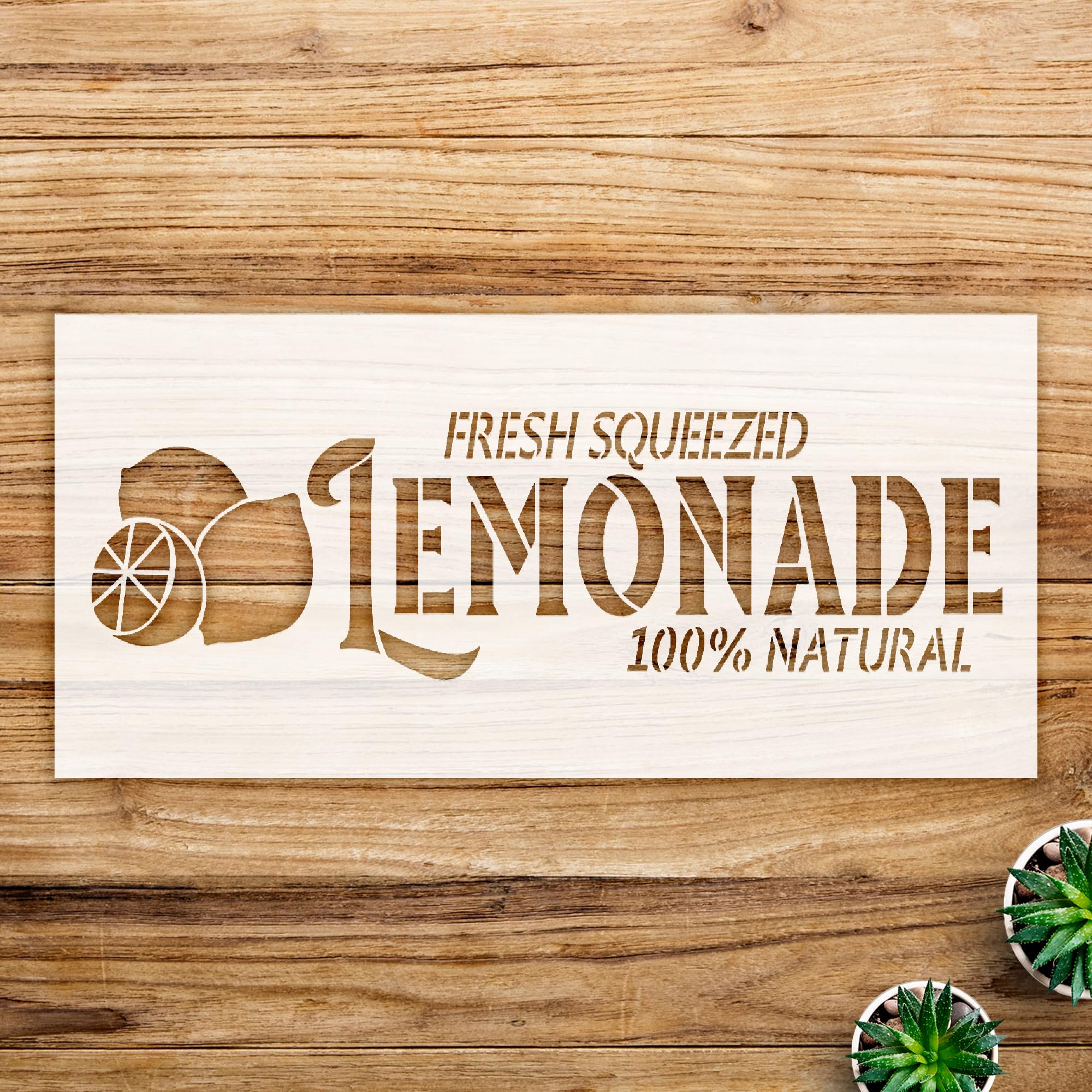 Lemonade Stencil Pattern for Kitchen Decor and Crafts, Reusable Mylar Template for Wood, Walls, and Spring Projects - Size A3 (16.5