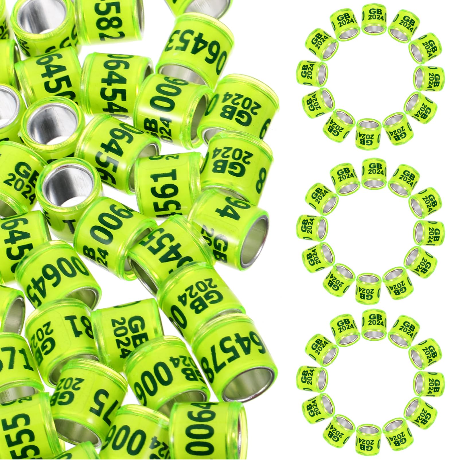 Abaodam 100pcs Pigeon Leg Bands Racing Pigeon Identification Rings Lightweight Markers for Poultry Management and Easy Distinction Sturdy Design