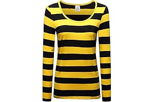 Long Sleeve Stripe Print O-Neck Shirt For Women