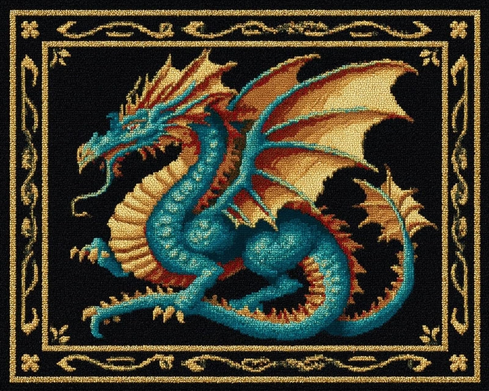 Wallphantom Latch Hook Kits Rugs,Dream Dragon