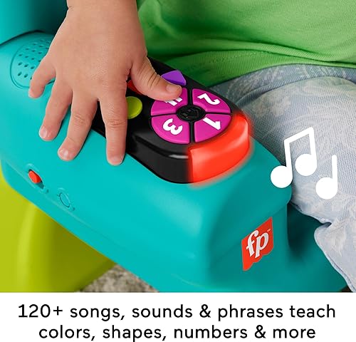 Fisher-Price Toddler Learning Toy Laugh & Learn Smart Stages Chair with Music Lights & Activities for Infants Ages 1+ Years, Teal(Multiple Languages)