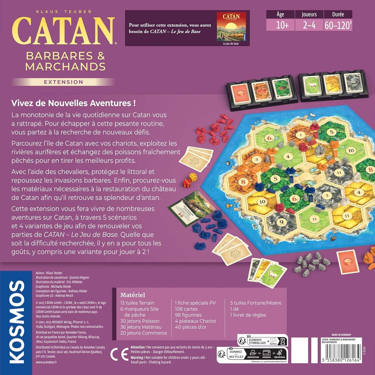 CATAN Traders & Barbarians Brettspiel-Erweiterung (6. Edition) Entdecken Sie neue Abenteuer, Strategiespiel für Kinder und Erwachsene, ab 12 Jahren, 3–4 Spieler, 90 Minuten Spielzeit, hergestellt von | Entdecken Sie neue Abenteuer, Strategiespiel für Kind
