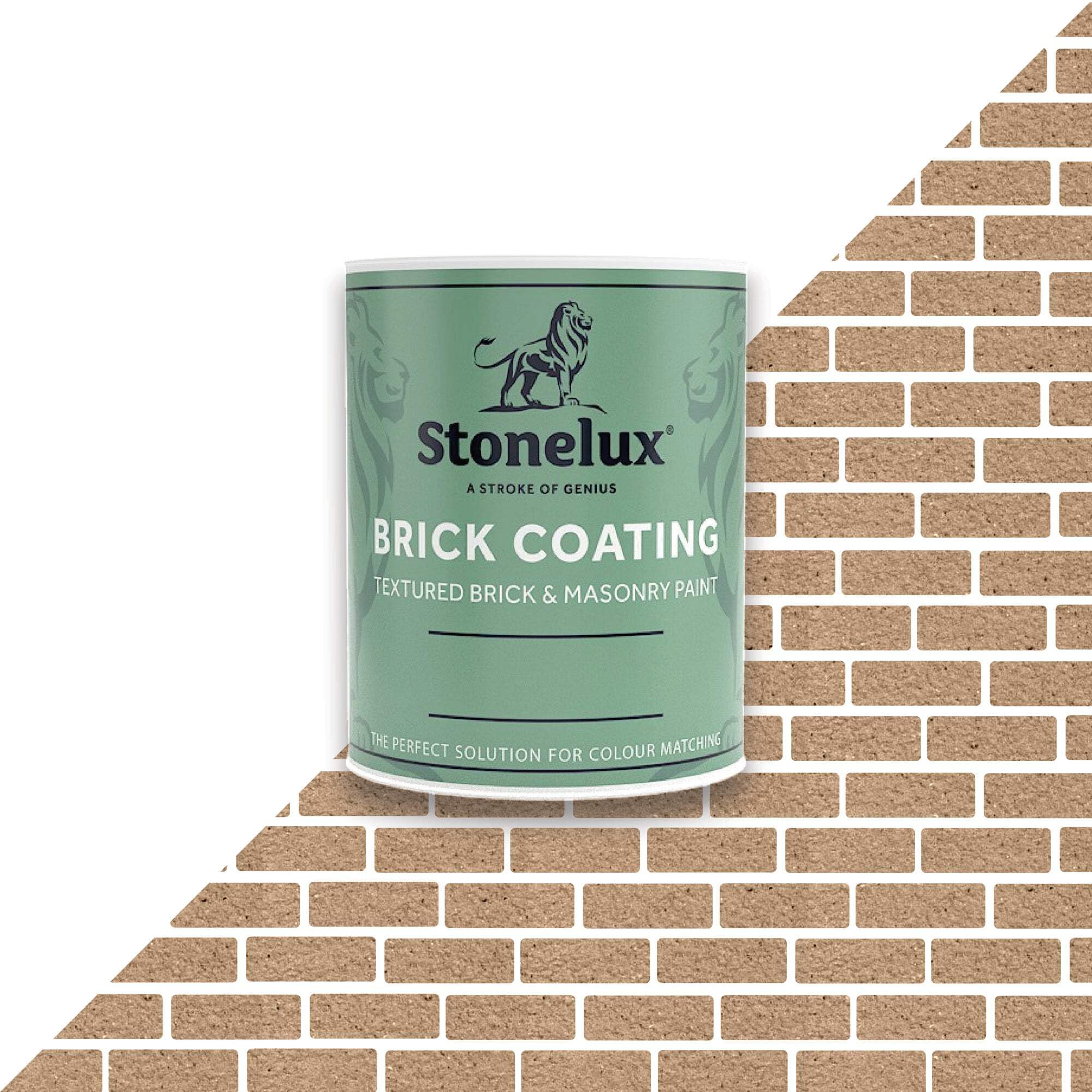 StoneLux® Brick Coating - Textured Brick Effect Paint for Changing and Restoring Brickwork Light Buff 1 Litre — image 1