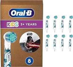 Oral-B Kids Original Replacement Heads for Children +3 Years, Pack of 8 | Oral B Pro Kids Electric Brush Refills Star Wars Super Soft Filament