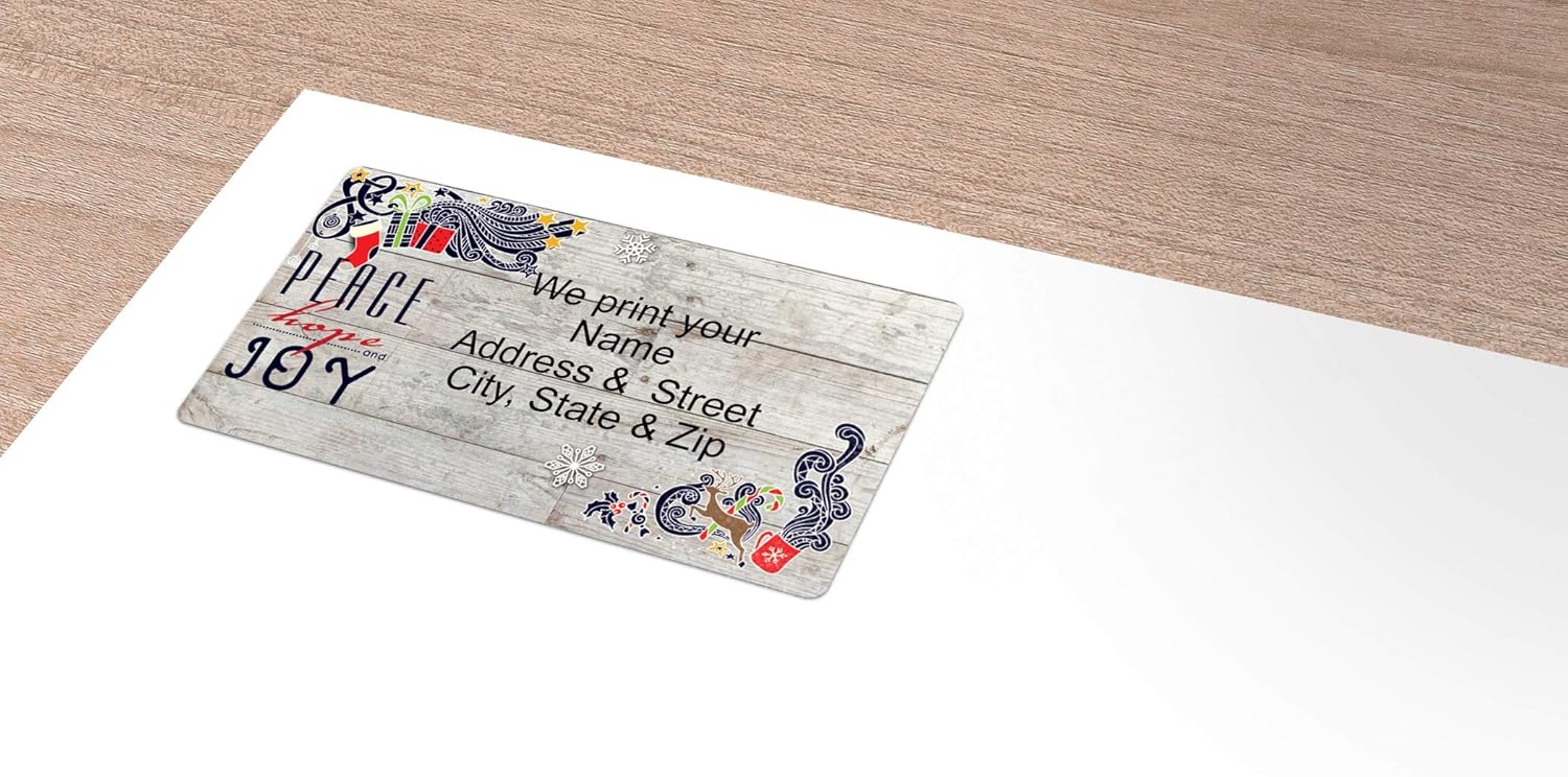 Holiday Barn Wood Rustic Christmas Address Labels (Holiday Barn Wood) : Office Products
