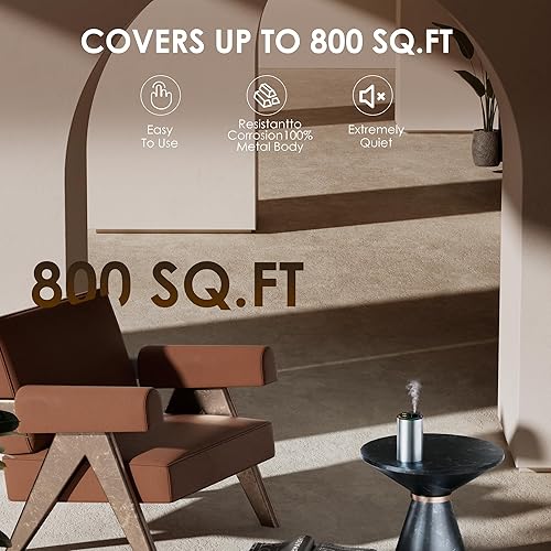 Miniatura 6 de Difusor de aceite esencial sin agua, difusor de aromaterapia portátil, 3 temporizadores de cuenta regresiva y 3 niveles de niebla para el hogar,