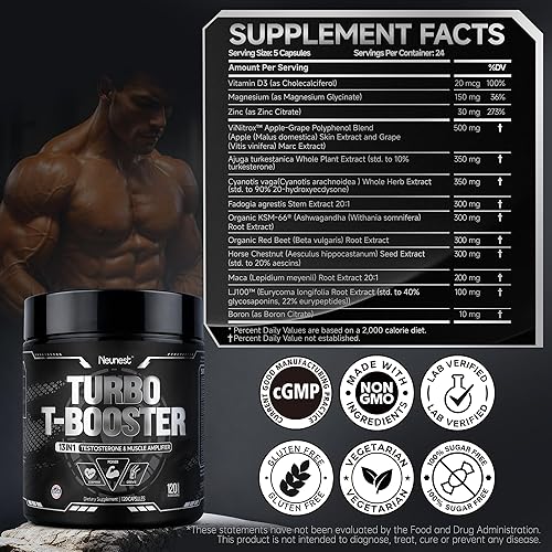 Miniatura 7 de Suplemento de apoyo de testosterona - Complejo de energía y rendimiento a base de hierbas
