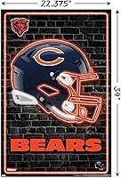 Vista 3 de NFL Chicago Bears - Neon Helmet 23 Wall Poster, 34L" x 22.4W", Unframed Version