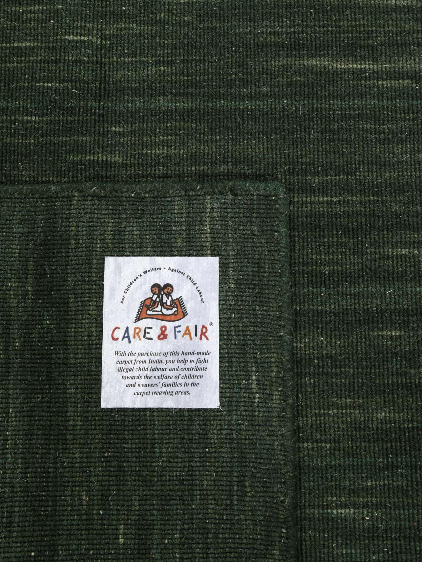RugVista Handloom Flat, Alfombra, Kilim, 140 x 200 cm, Rectangular, Pelo Corto, Sala de Estar, Comedor, Dormitorio, Limpieza en seco, Certificado Care & Fair, Forest Verde