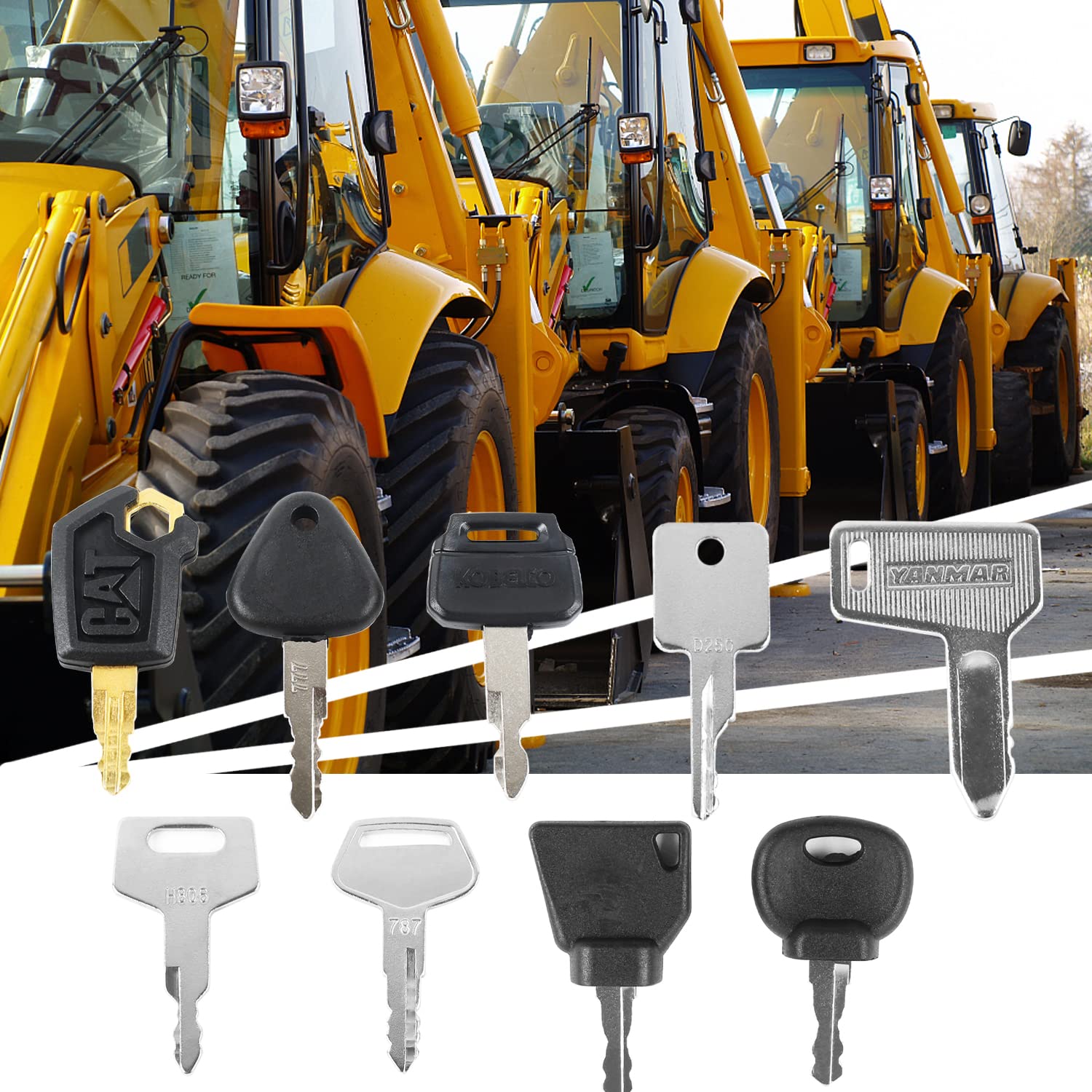 Jeu De 5 Clés De Démarrage Pour Komatsu - Interrupteur Allumage Excavatrice, Bulldozer, Camion
