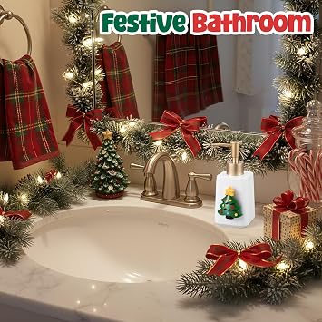 Gejoy Seasonal Soap Dispenser Patriotic 4th of July Magnetic Interchangeable Set - Ceramic Hand Soap Dispenser with 9 Seasonal Resin Ornaments & Magnetic Pads-Festive Bathroom & Kitchen Dec(Gold)