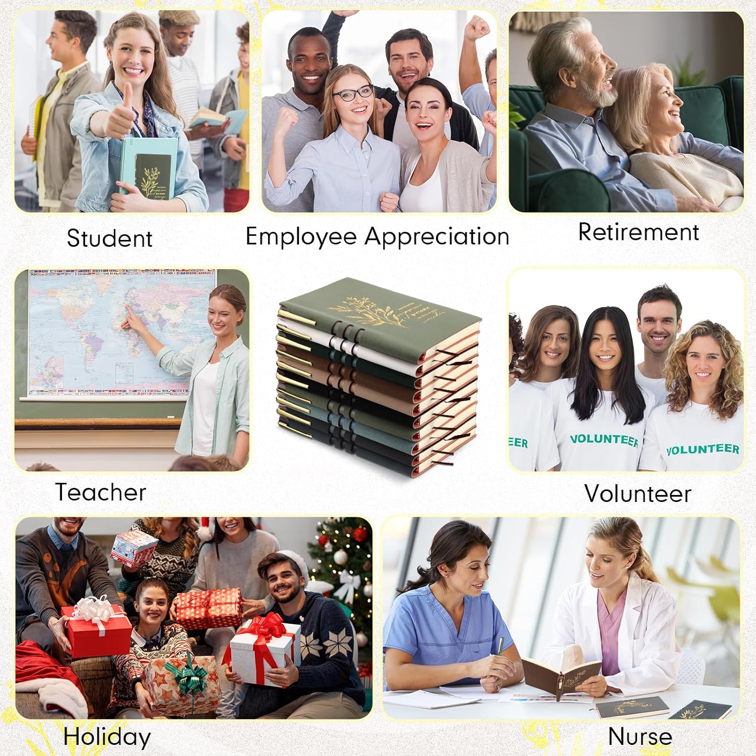 10 Sets Employee Appreciation Gifts Bulk Motivational Notebook and Pens Volunteer Social Worker Gifts Bulk for Easter Team Coworker Staff Nurse Administrative Professional(Appreciation)